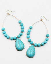 Load image into Gallery viewer, Beaded Earrings with Teardrop Stone
