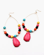 Load image into Gallery viewer, Beaded Earrings with Teardrop Stone
