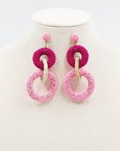 Load image into Gallery viewer, Two Tone Beaded Ring Link Earrings
