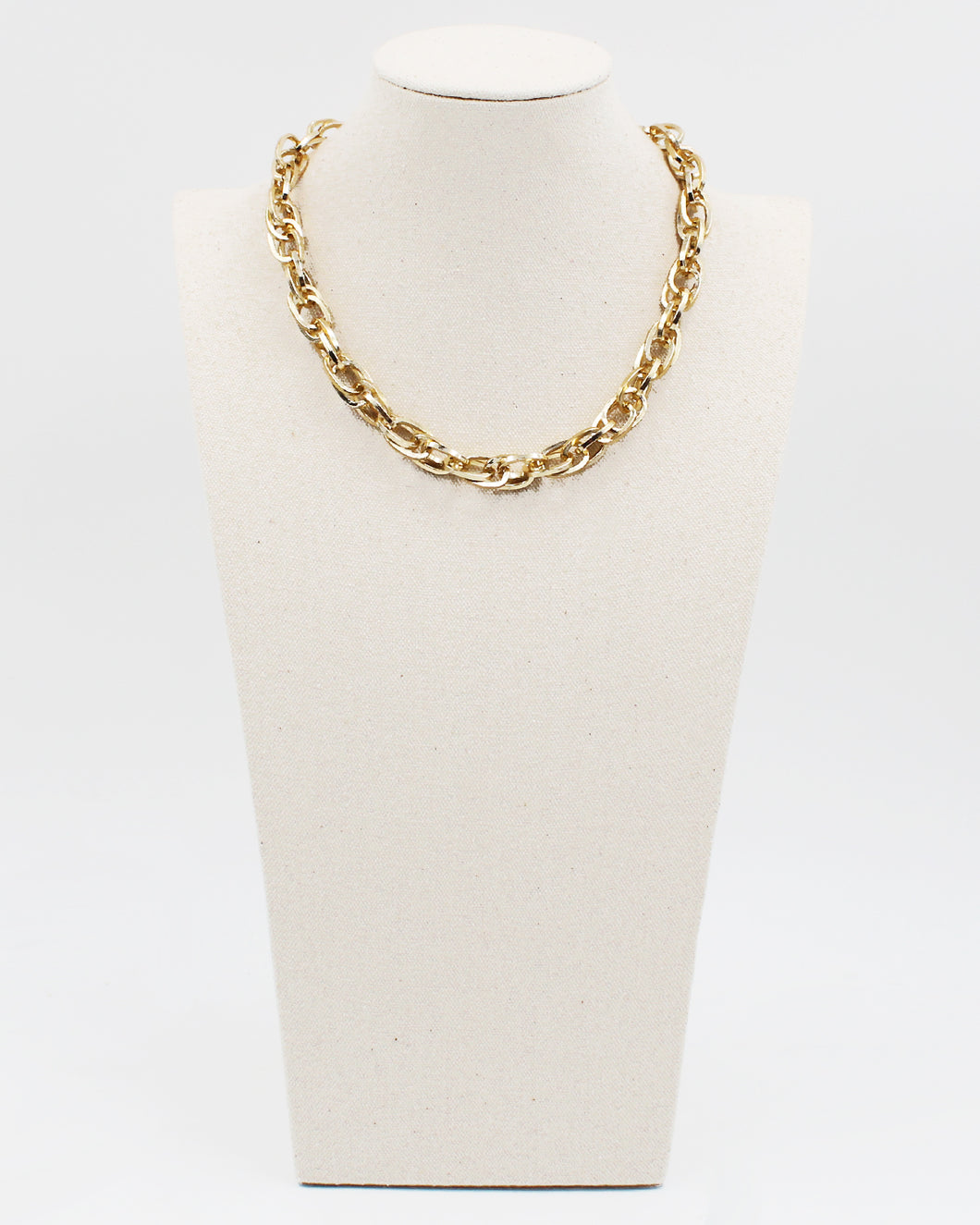 Squared Double Link Chain Necklace