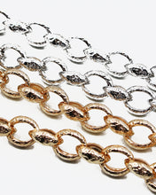 Load image into Gallery viewer, Hammered Metal Link Chain Necklace Set
