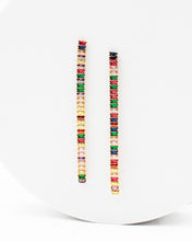 Load image into Gallery viewer, Linear Drop Jewel Stone Earrings
