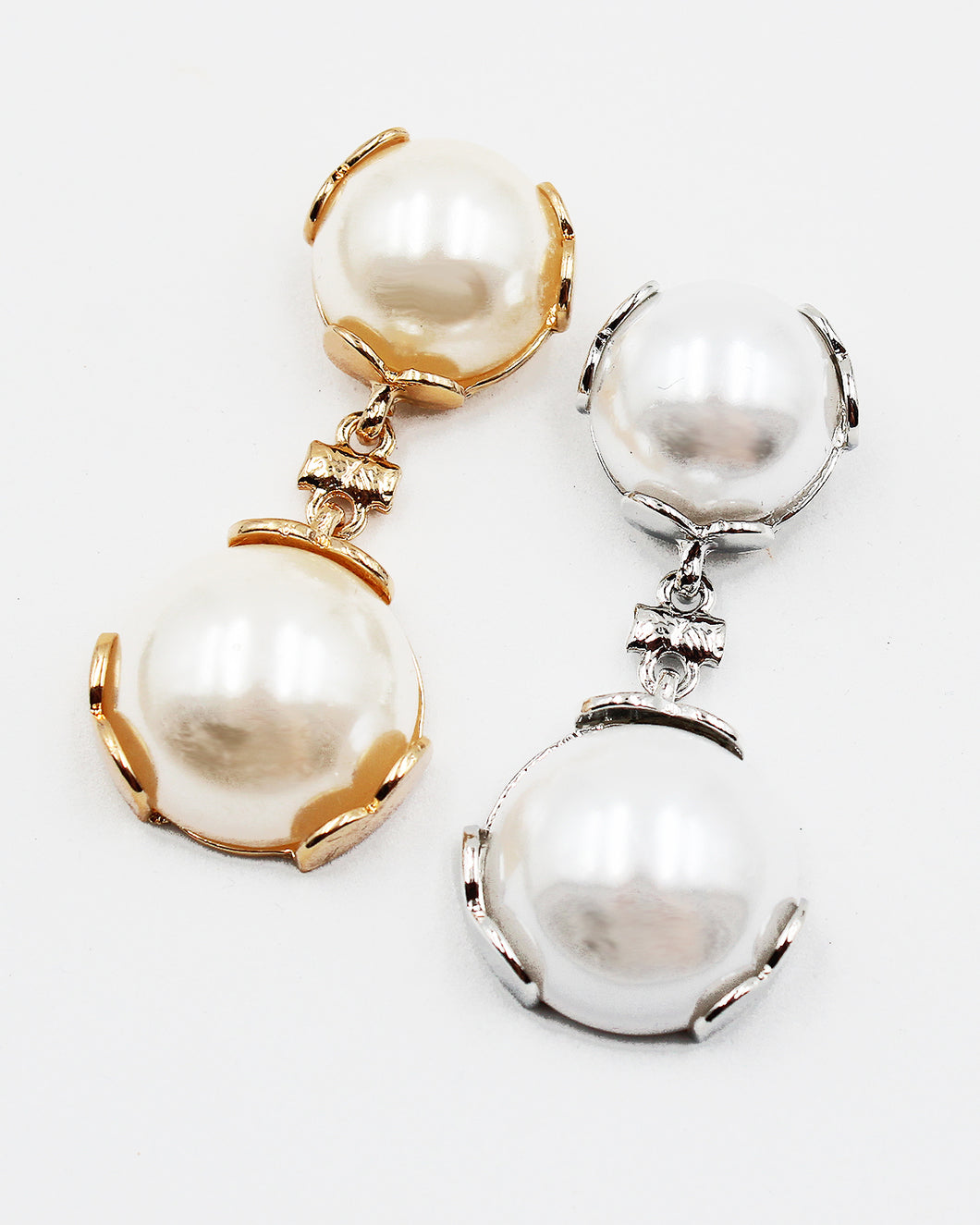 Faux Pearl Double Drop Earrings