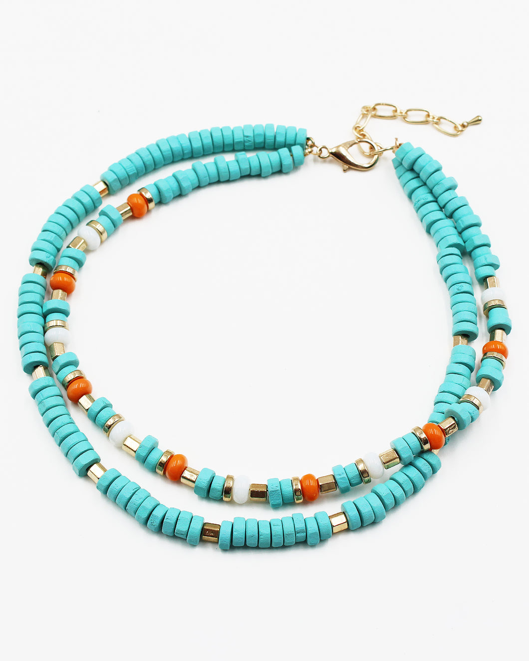 Double Layered Mixed Bead Necklace