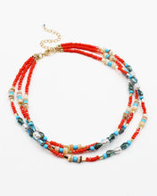 Load image into Gallery viewer, Triple Layered Mixed Bead Necklace
