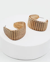 Load image into Gallery viewer, Textured Metal Squared Hoop Earrings
