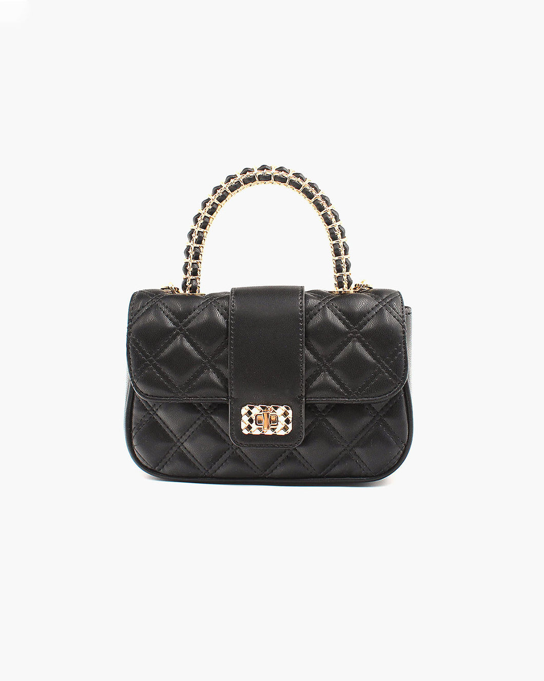 Quilted Shoulder Chain Black Purse