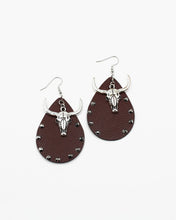 Load image into Gallery viewer, Faux Leather Cow Horn Earrings
