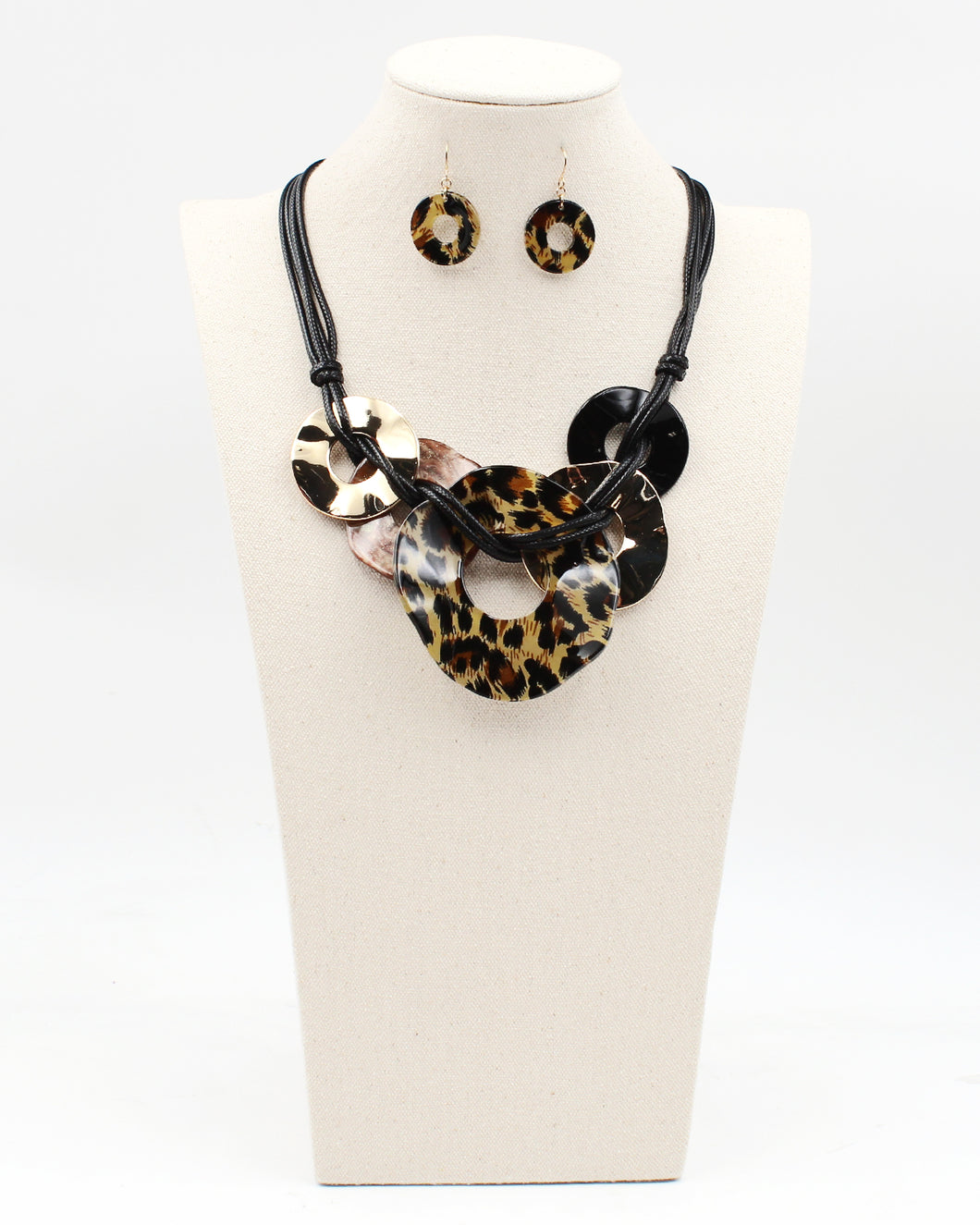 Leopard Print Collar Necklace Set