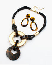 Load image into Gallery viewer, Leopard Print Golden Ring Necklace Set
