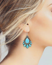 Load image into Gallery viewer, Western Turquoise Tear Drop Earrings
