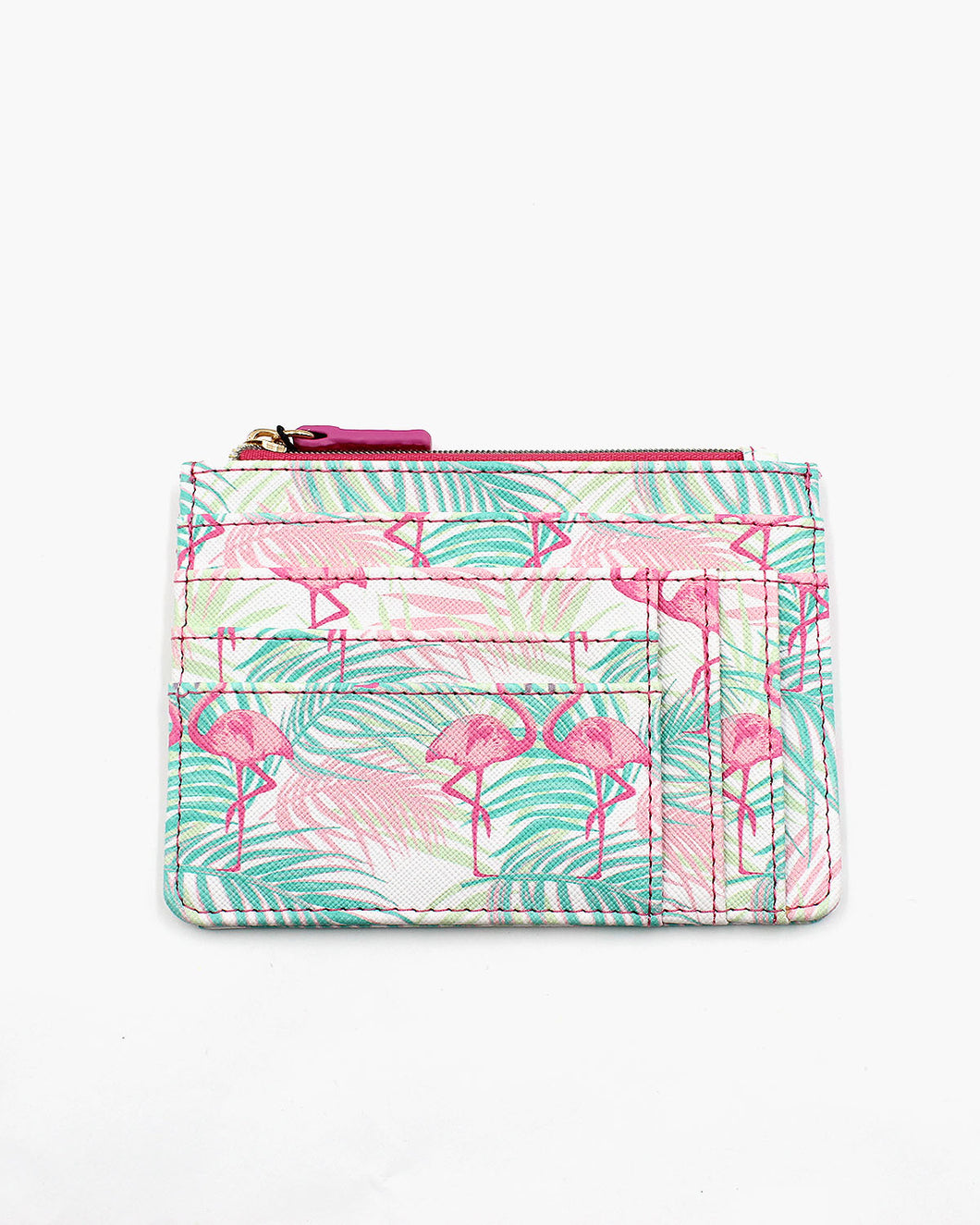 Flamingo Zipper Wallet with Key Clasp Holder