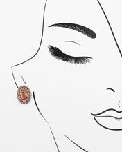 Load image into Gallery viewer, The Hail Mary Print Stud Earrings with Clear Stones
