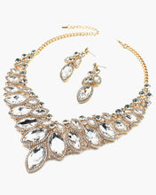 Load image into Gallery viewer, Faceted Jumbo Stone Evening Necklace Set
