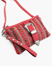 Load image into Gallery viewer, Buckle Floral Embossed Crossbody/Clutch
