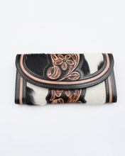 Load image into Gallery viewer, Floral Cow Hide Leather Wallet
