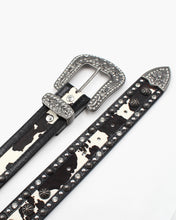 Load image into Gallery viewer, Western Cow Print Black Belt
