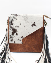 Load image into Gallery viewer, Cow Print Fringe Handbag
