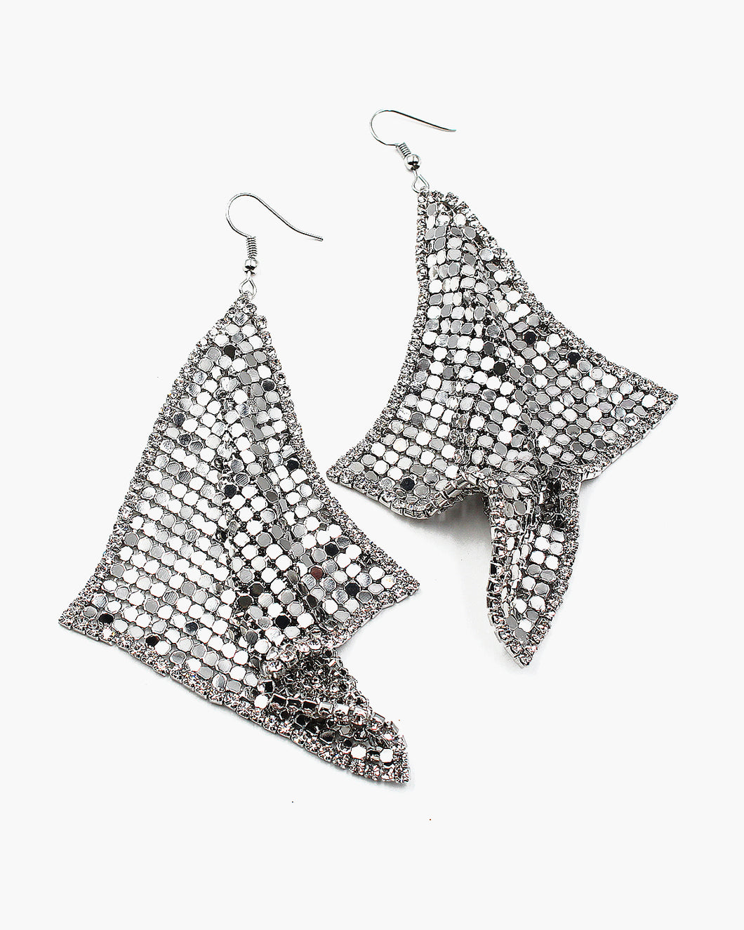Meshed Metal Dangle Earrings