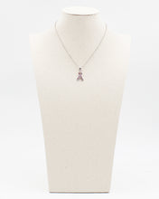 Load image into Gallery viewer, Pink Ribbon Crystal Pendant Necklace
