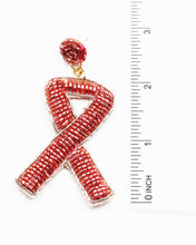 Load image into Gallery viewer, Pink Ribbon Beaded Earrings
