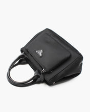 Load image into Gallery viewer, Microfiber Top Handle Bag with Nylon Strap
