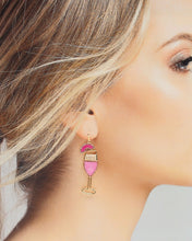 Load image into Gallery viewer, Purple Champagne Glass Earrings
