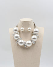 Load image into Gallery viewer, Large Pearl Necklace &amp; Earrings
