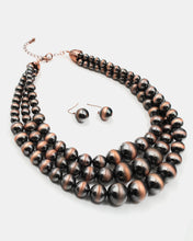 Load image into Gallery viewer, Triple Layered Navajo Pearl Multiple Layered Necklace
