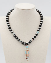 Load image into Gallery viewer, Navajo Pearl Necklace with Square Stones

