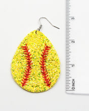 Load image into Gallery viewer, Softball Sparkling Teardrop Earrings
