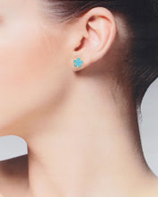 Load image into Gallery viewer, Blue 5 Leaf Clover Studs
