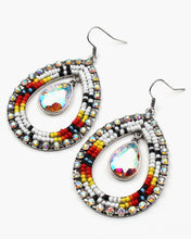 Load image into Gallery viewer, Seed Beaded Earrings with Rhinestone Edge
