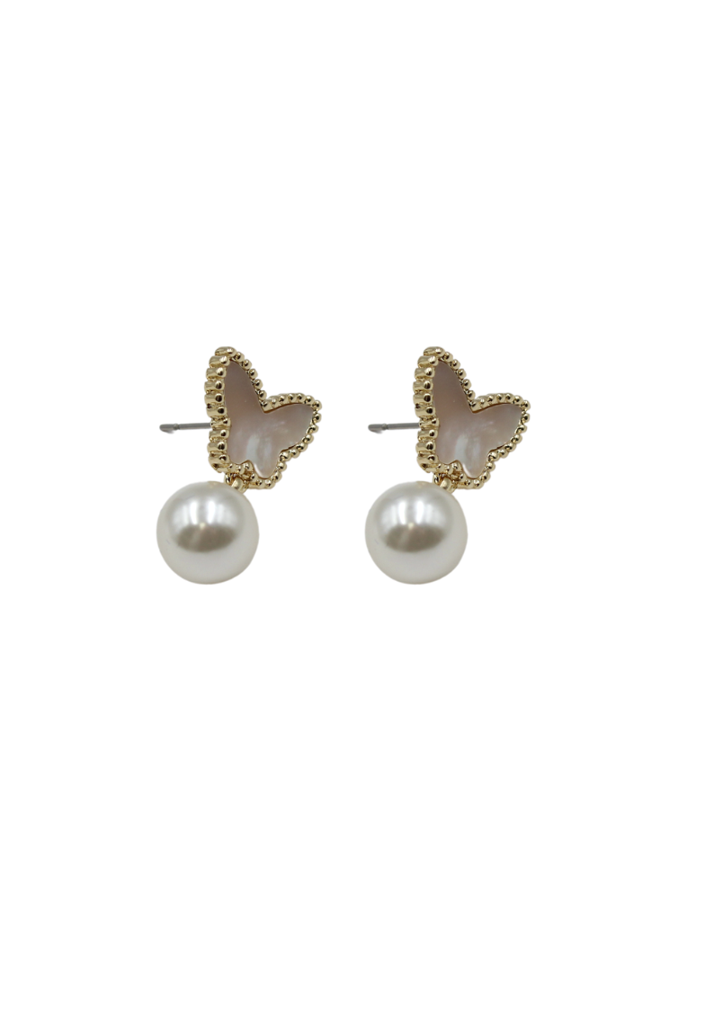 Butterfly Pearl Earrings