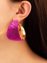 Load image into Gallery viewer, Bling Bling Wide Band Statement Earrings
