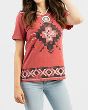 Load image into Gallery viewer, Aztec Print Washed Tee
