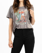 Load image into Gallery viewer, Cowgirl Life Cactus Print Tee with Crystal Stones
