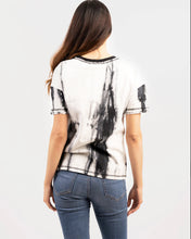 Load image into Gallery viewer, Feather Print Mineral Washed Tee with Crystals
