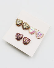 Load image into Gallery viewer, Heart Assorted Glittering Earring Set
