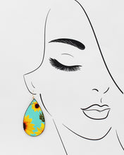 Load image into Gallery viewer, Sunflower Print Earrings
