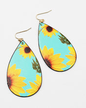 Load image into Gallery viewer, Sunflower Print Earrings
