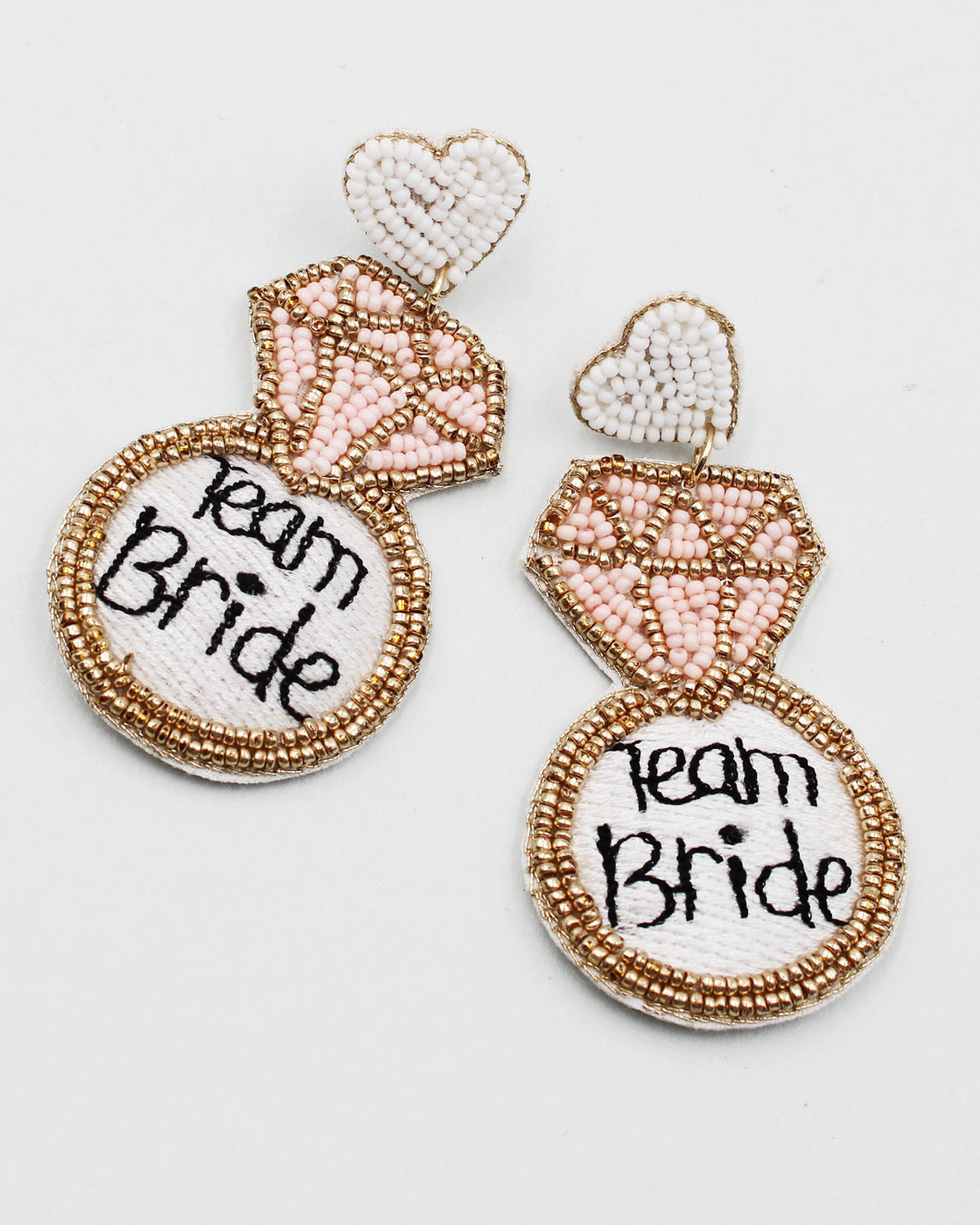 'TEAM BRIDE' Beaded Bottle Earrings