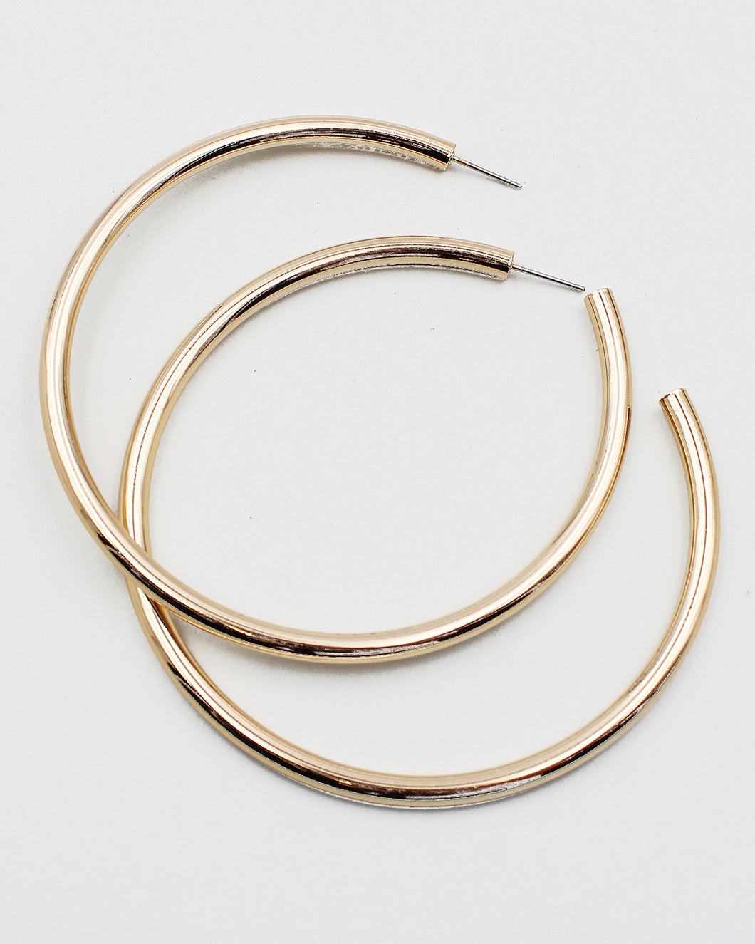 3 Inch Shiny Metal Hoop Earrings