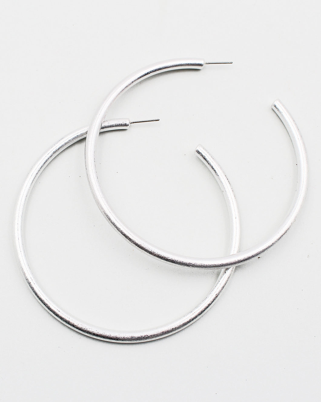 3 Inch Matt Metal Hoop Earrings