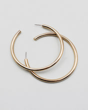 Load image into Gallery viewer, 2.5 Inch Shiny Metal Hoop Earrings
