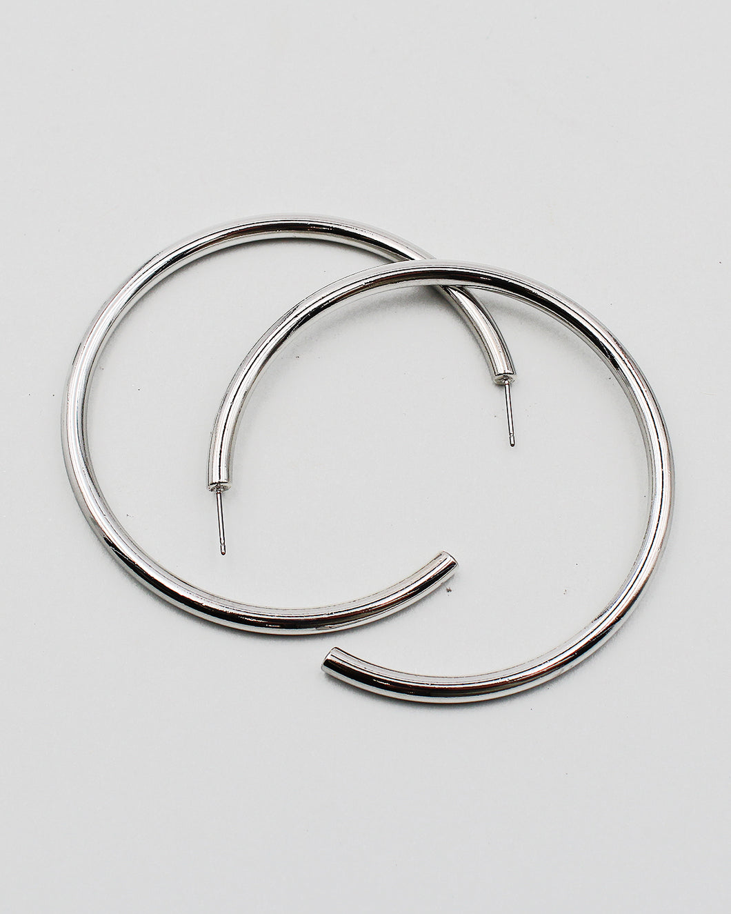2.5 Inch Shiny Metal Hoop Earrings