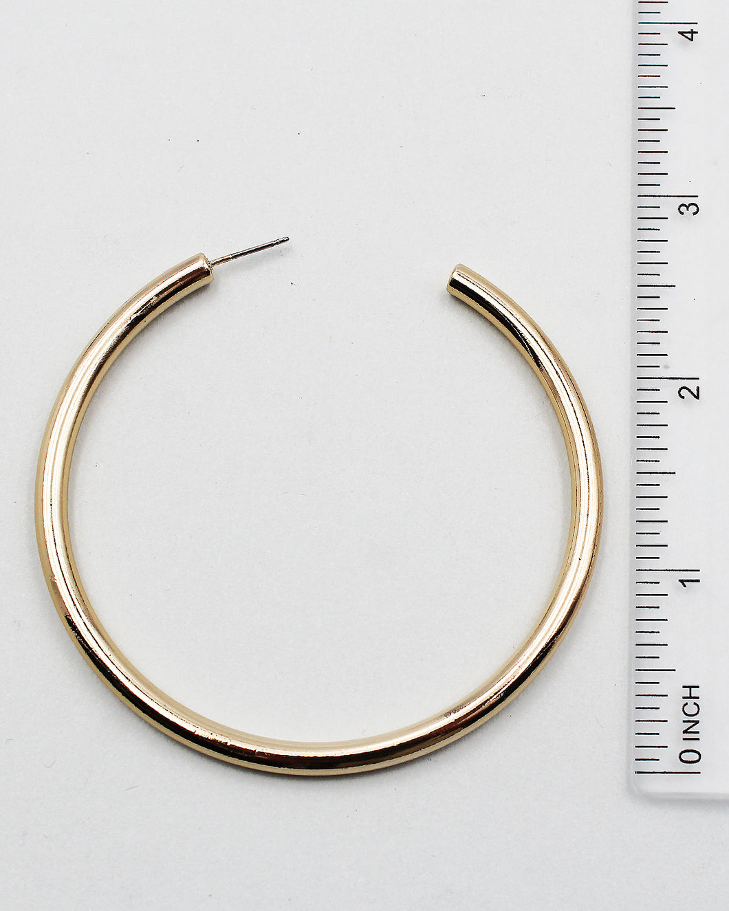 2.5 Inch Shiny Metal Hoop Earrings