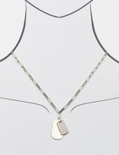 Load image into Gallery viewer, Pave CZ Stone Military Tag Pendant Necklace
