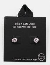 Load image into Gallery viewer, 6mm CZ Stone Gold/Rhodium Dipped Classic Stud Earrings
