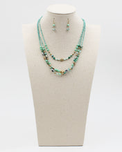 Load image into Gallery viewer, Gold &amp; Crystal Beaded Necklace Set
